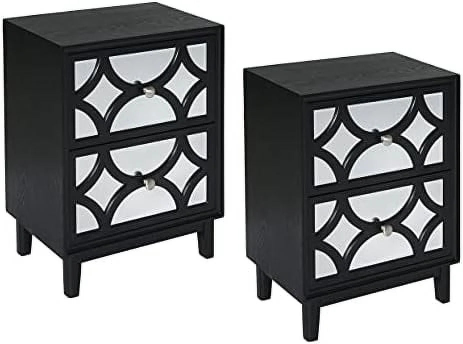 Mirrored Console Table with Drawers 31.5” Light Gray Q81875