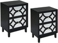 Mirrored Console Table with Drawers 31.5” Light Gray Q81875