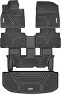 Black Custom Fit Car Floor Mats 3 Rows with Cargo Trunk Liner F904