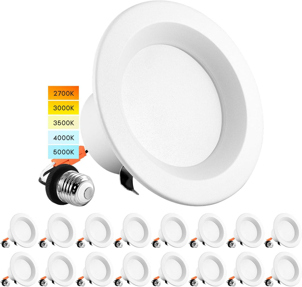 4 Inch LED Recessed Can Lights, 16 Pack N528926