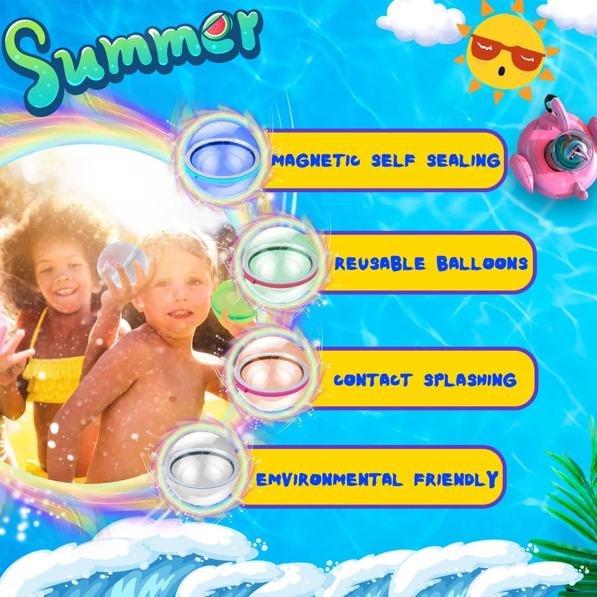 12 PCS Refillable Silicone Water Balloons O36605