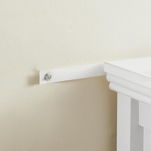 White 6 Drawer Dresser with Metal Handles R80996