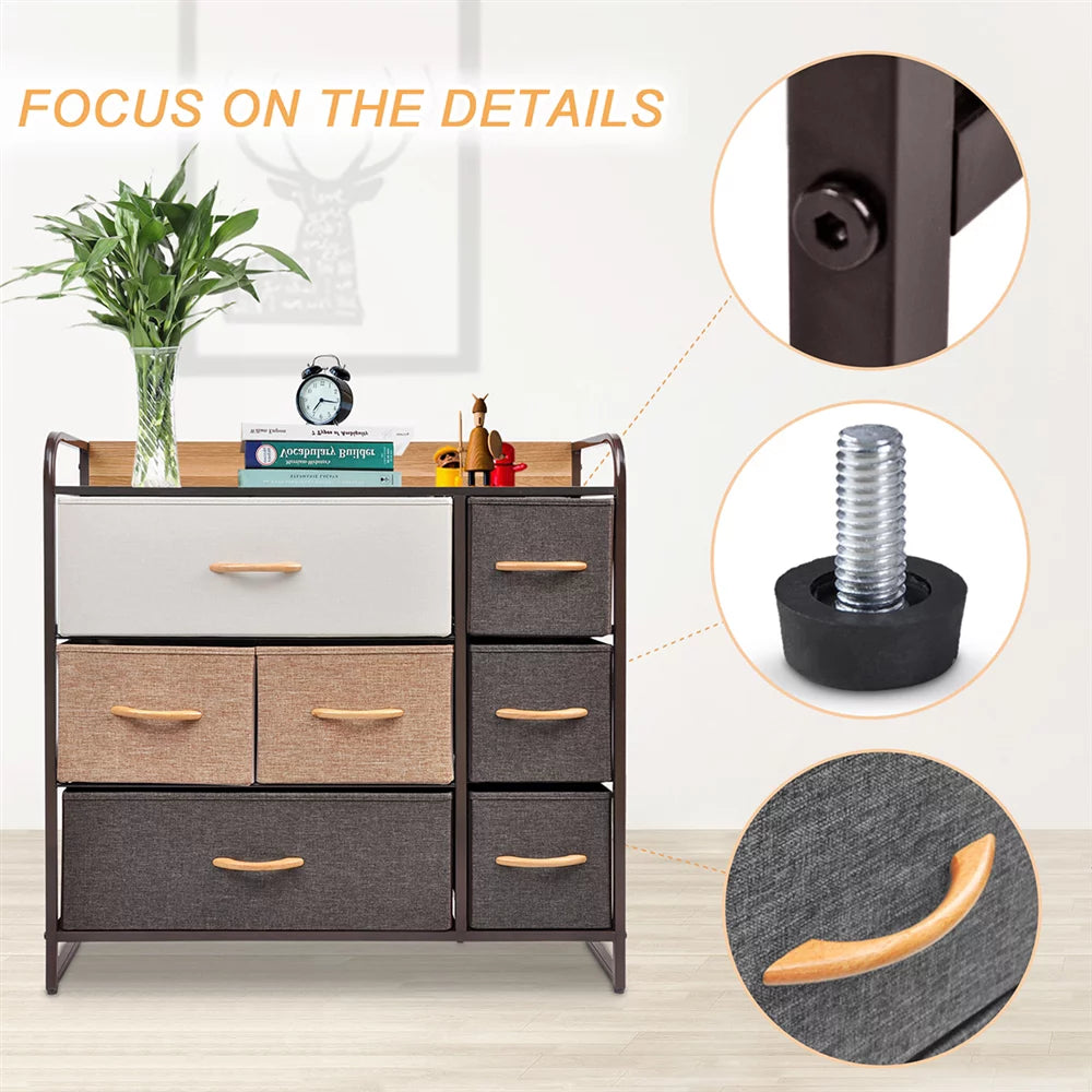 Fabric Drawer Dresser with 7 Drawers W118