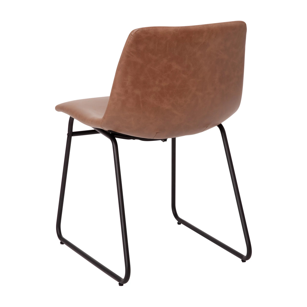 Light Brown Faux Leather Dining Chair Set of 2 K79833