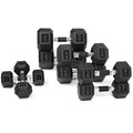 Rubber Encased Hex Dumbbells with Rubber Grip Contoured Handle Y86331