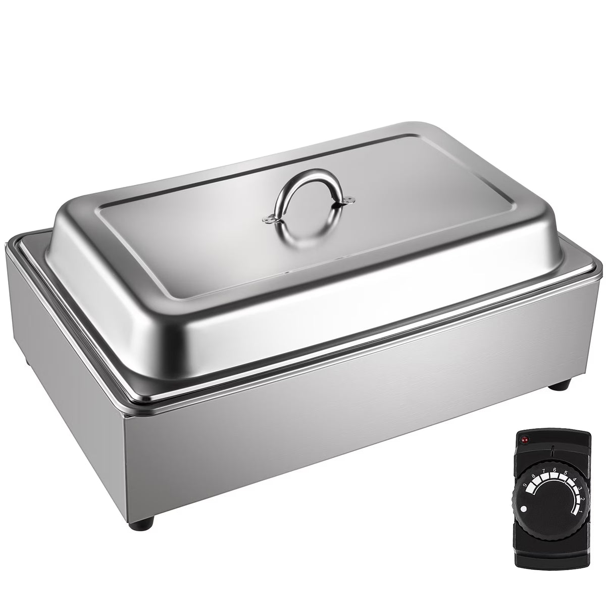 9.5 Quart Electric Stainless Steel Food Warmer with Lid W90264
