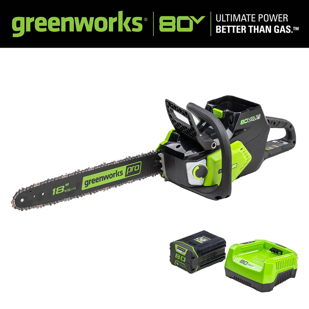 80V 18-inch Cordless Brushless Chainsaw Kit with 2.0 Ah Battery & Charger R530