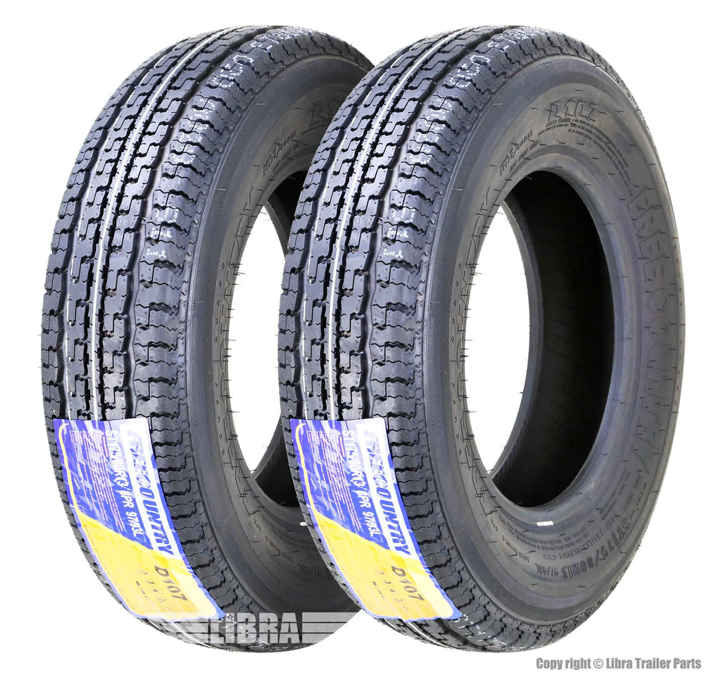 Set 2 Trailer Tires ST175/80R13 8 Ply Load Range D Steel Belted Radial K229