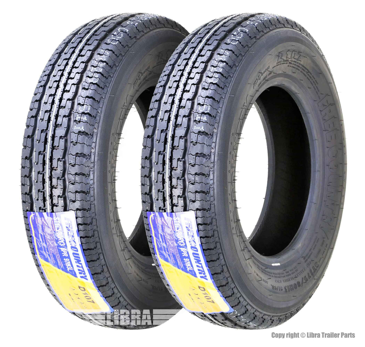 Set 2 Trailer Tires ST175/80R13 8 Ply Load Range D Steel Belted Radial K229