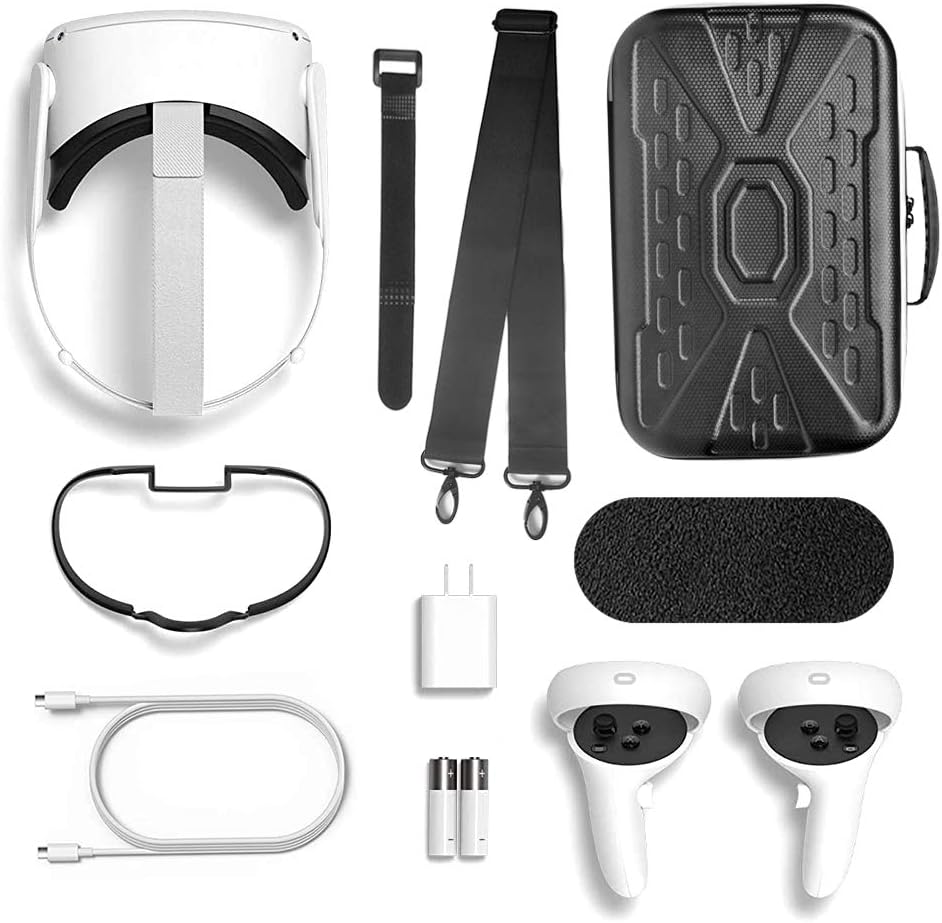 Hard Case for Oculus Quest 2 VR Gaming Headset with Shoulder Strap Pack of 2 Z70171