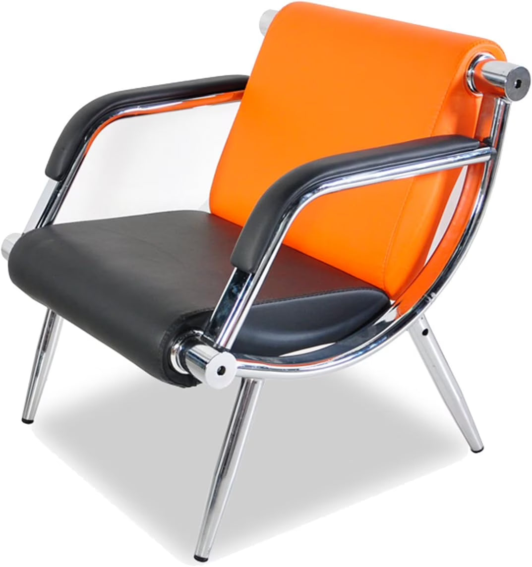 Orange And Black PU Leather Office Reception Chair K1371
