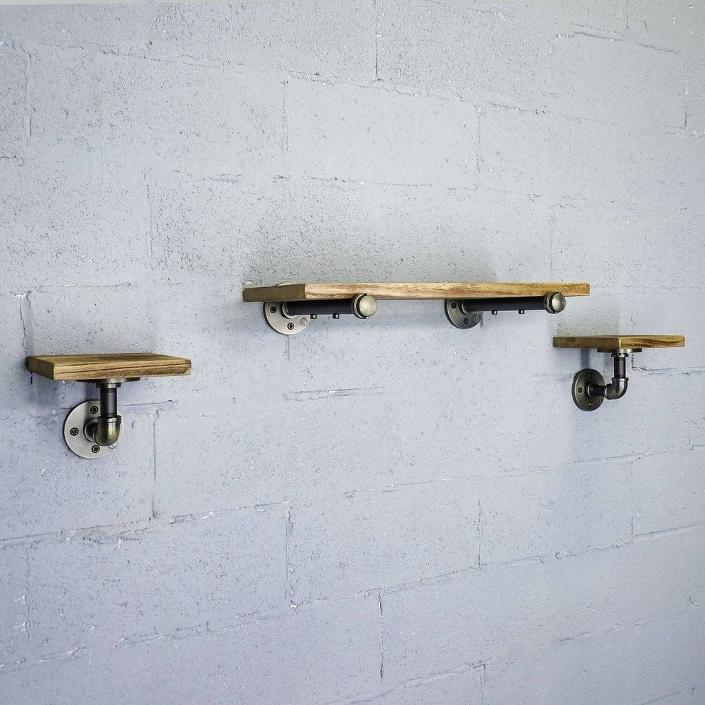 Set of 3 Farmhouse Industrial Wall Shelf C115
