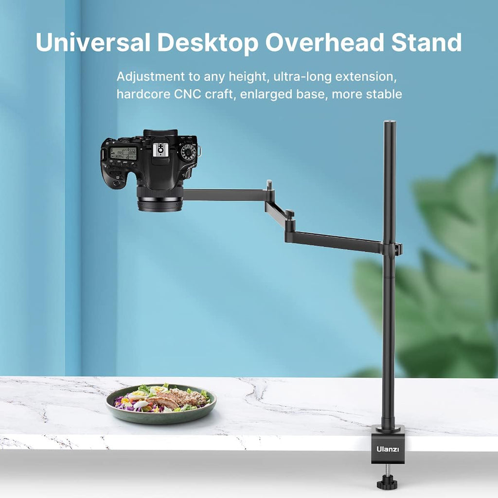 Camera Desk Mount Stand with Flexible Arm, Aluminum Articulated Arm with 360° Rotatable Ball Head E8320
