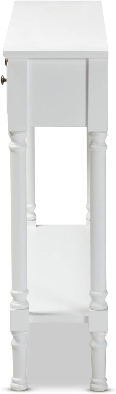White 3-Drawer Wood Console Table O661
