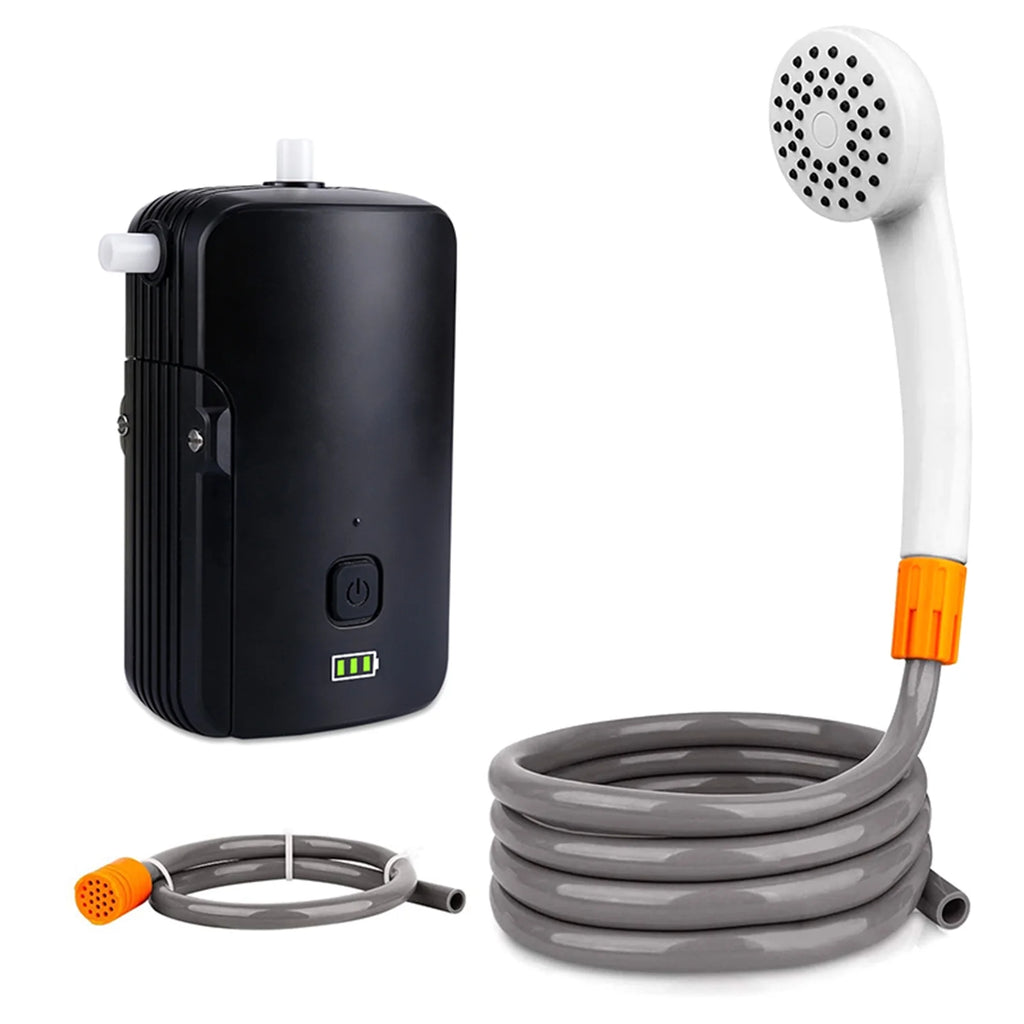 Portable Electric Shower with Battery Power Display, 2 Mode 4400mAh USB Rechargeable, 8.2ft Y925