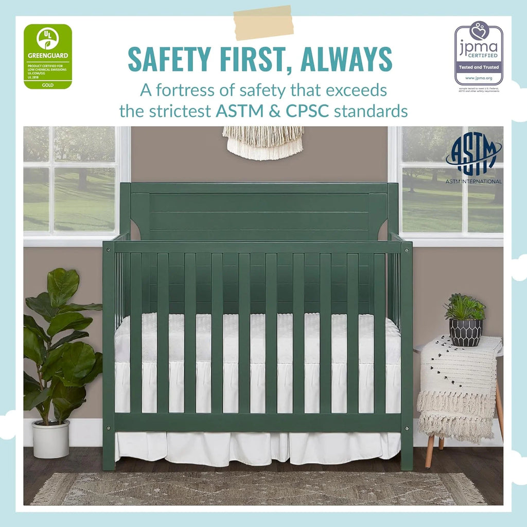 4 in 1 Convertible Mini Portable Crib with 3 Mattress Height Settings H26438
