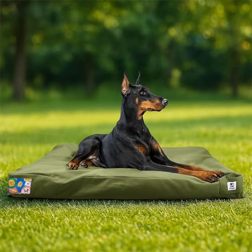 42-Inch Canvas Waterproof Washable Outdoor Dog Bed I55629