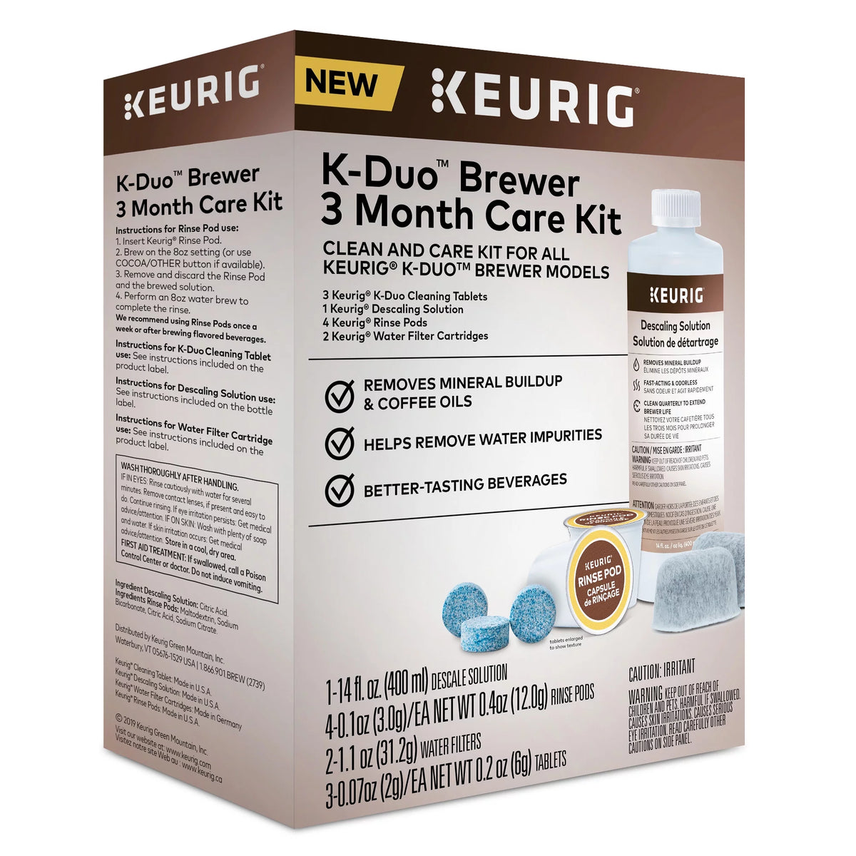 3-Month Brewer Maintenance Kit with Cleaning Tablets, Descaling Solution, Water Filter Cartridges & Rinse Pods X313662