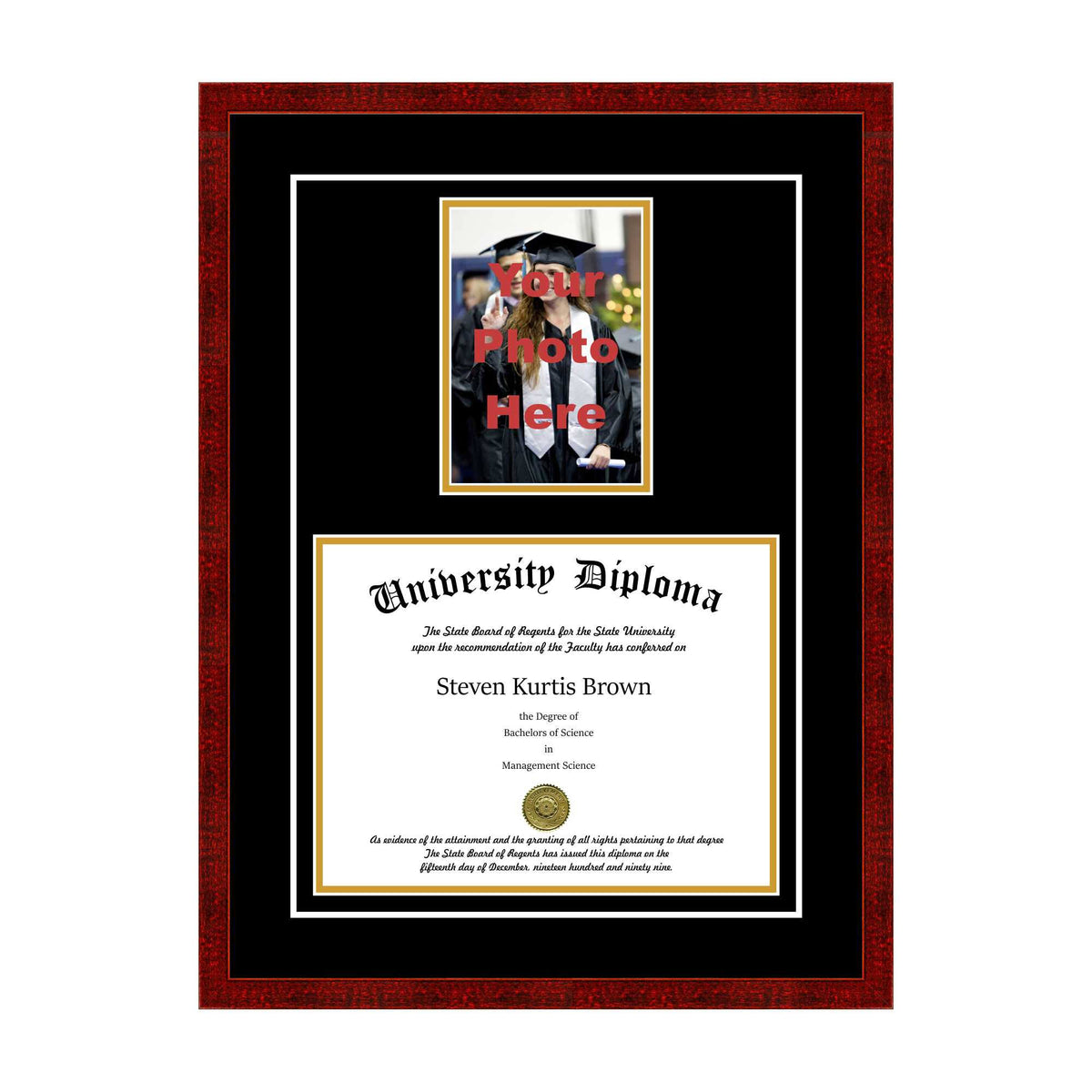 Diploma Frame with 5x7 Photo and Double Matting P925916