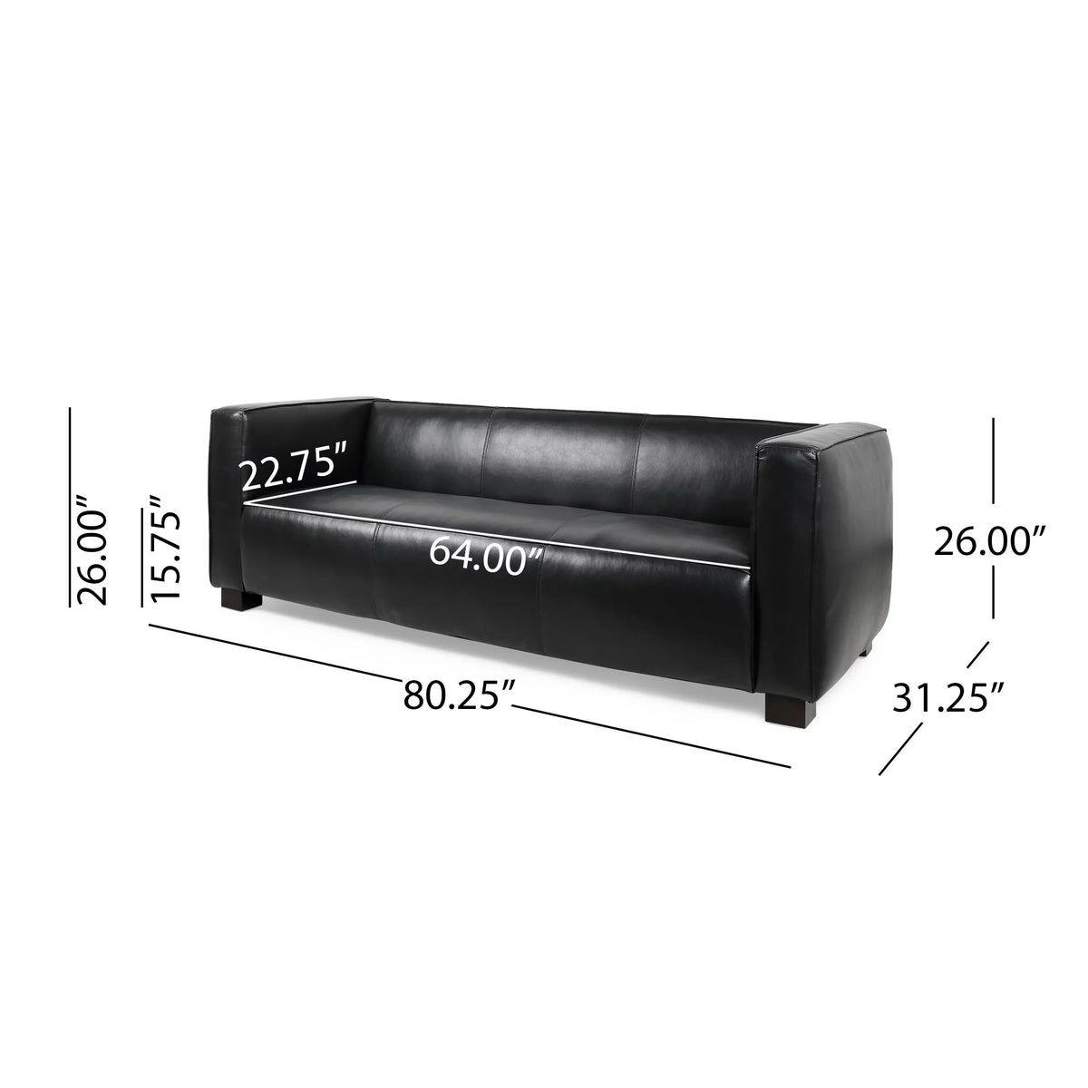 Faux Leather 3 Seater Sofa Q5633