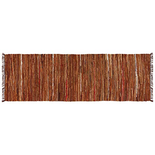 Brown Leather Table Runner, 13 x 78 inches A207