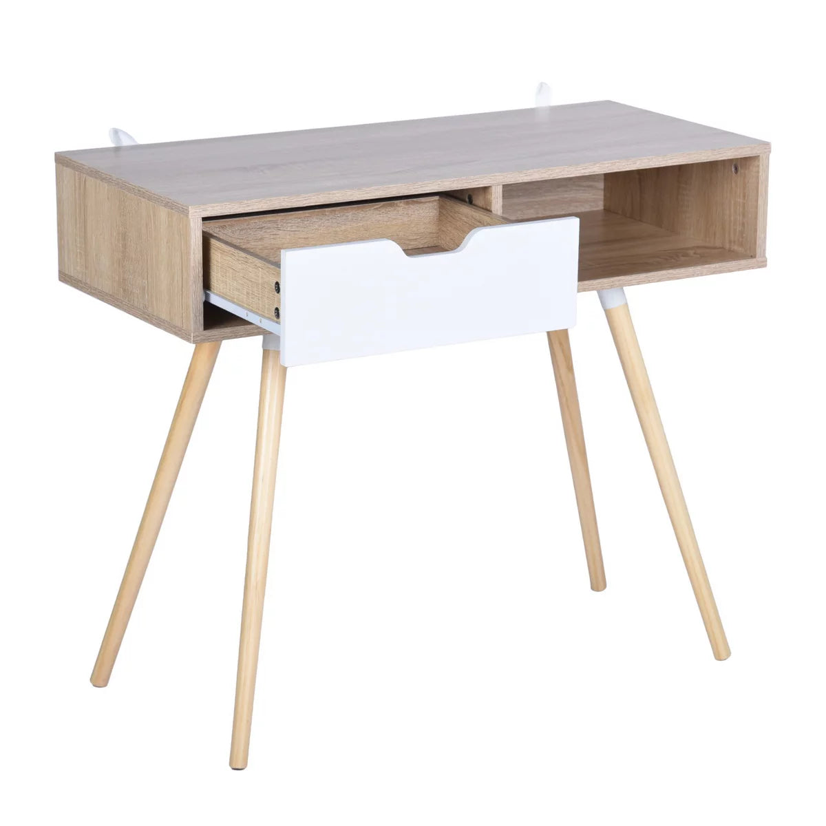 35.4" Oak Computer Desk With Drawer F456239