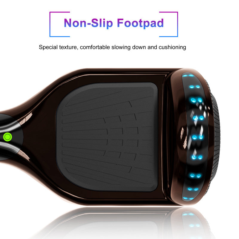 6.5 inch Self Balancing 2 Wheel Hoverboard with LED Lights, Plating Black F5317