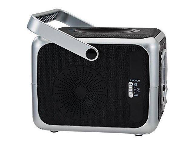 Black Portable Bluetooth Music System with CD Player FM Radio U550738