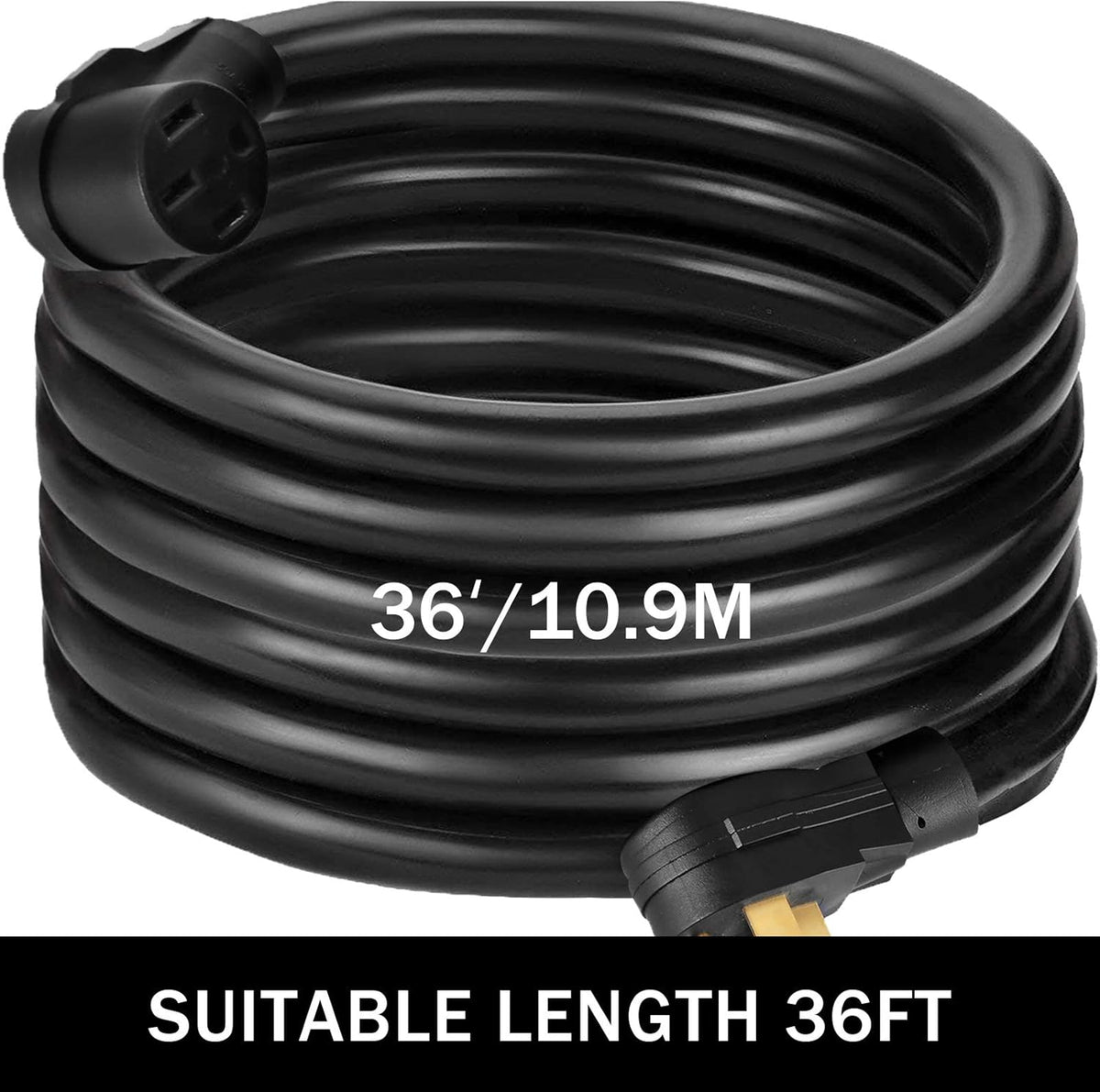 36Ft 30 Amp RV Extension Cord Copper Wire Power Supply Cable Pack of 2 P45945