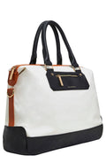 Cream Black Travel Tote J5201