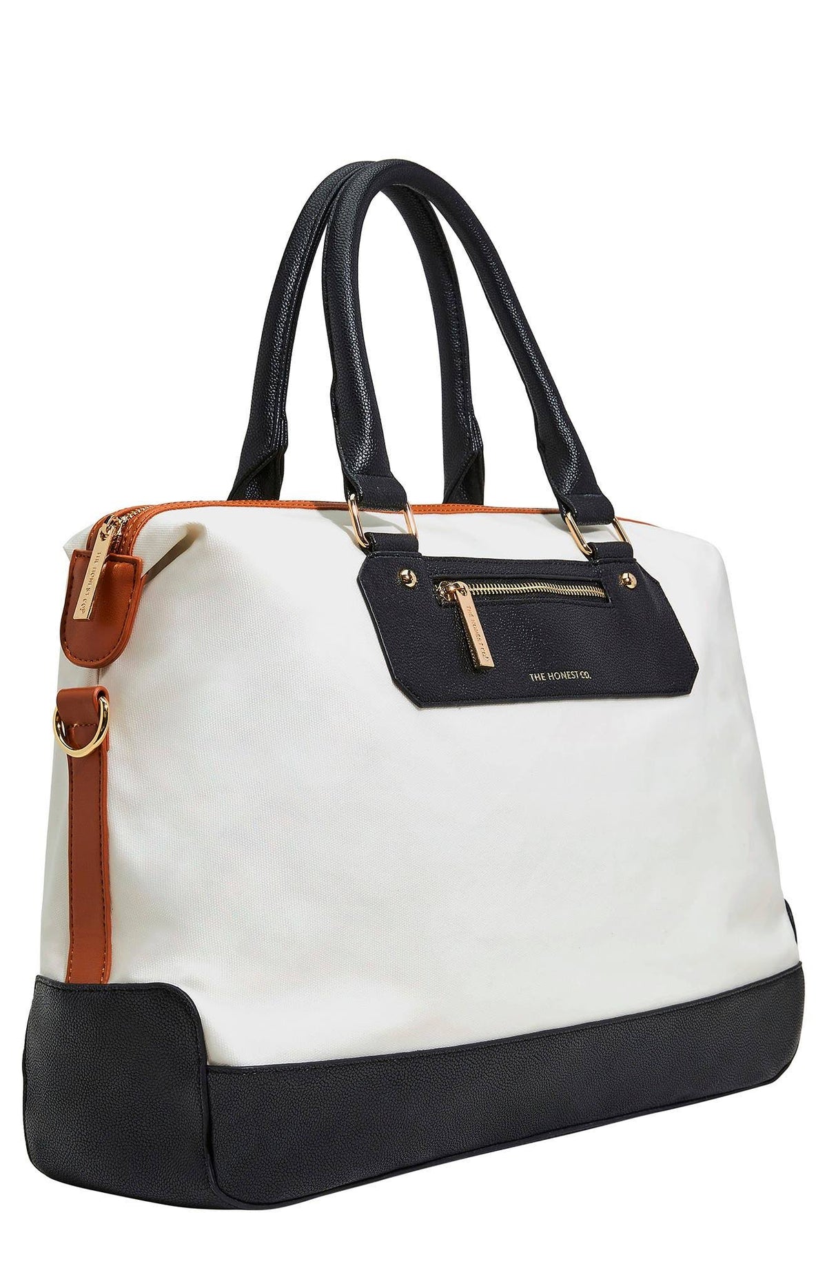 Cream Black Travel Tote J5201