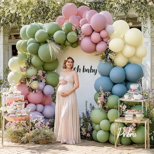 Christmas Balloon Arch Kit, Dark Green Red Pearl White Gold Balloons S179