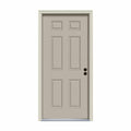 36 in. x 80 in. 6-Panel Desert Sand Painted Steel Prehung Left-Hand Inswing Front Door with Brickmould V864