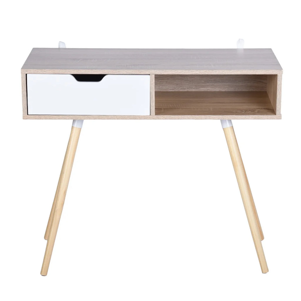 35.4" Oak Computer Desk With Drawer F456239