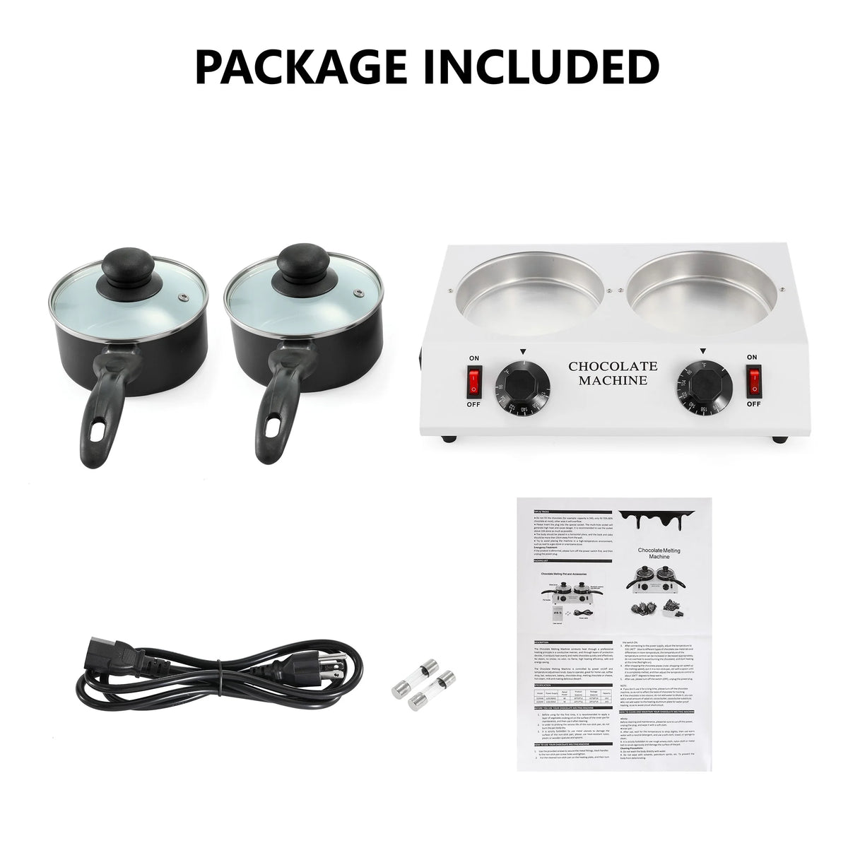 Chocolate Melting Pot, Double Pots Electric Melter A240