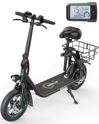 Electric Scooter with Seat and Basket D50939