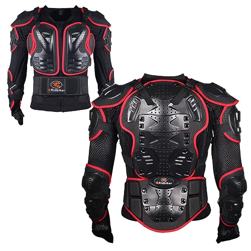 Motorcycle Jacket with Full Body Armor Chest Protection S8484