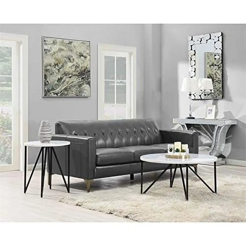 Round Marble Top Coffee Table with Metal Legs S91232