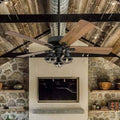 Rustic Industrial Farmhouse LED Ceiling Fan with Light Kit and Remote, 52x22 Y15689