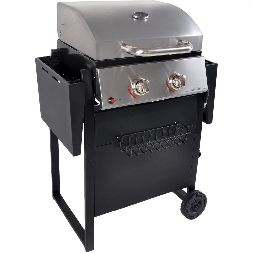 2-Burner Propane Gas Grill, Stainless and Black X19120