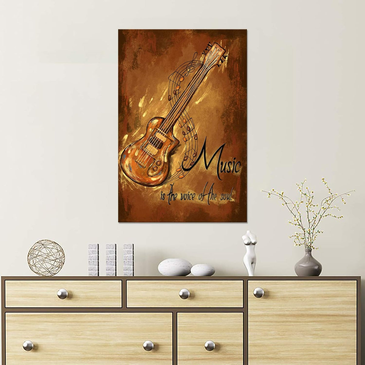 Vintage Guitar Canvas Posters Wall Decor H471