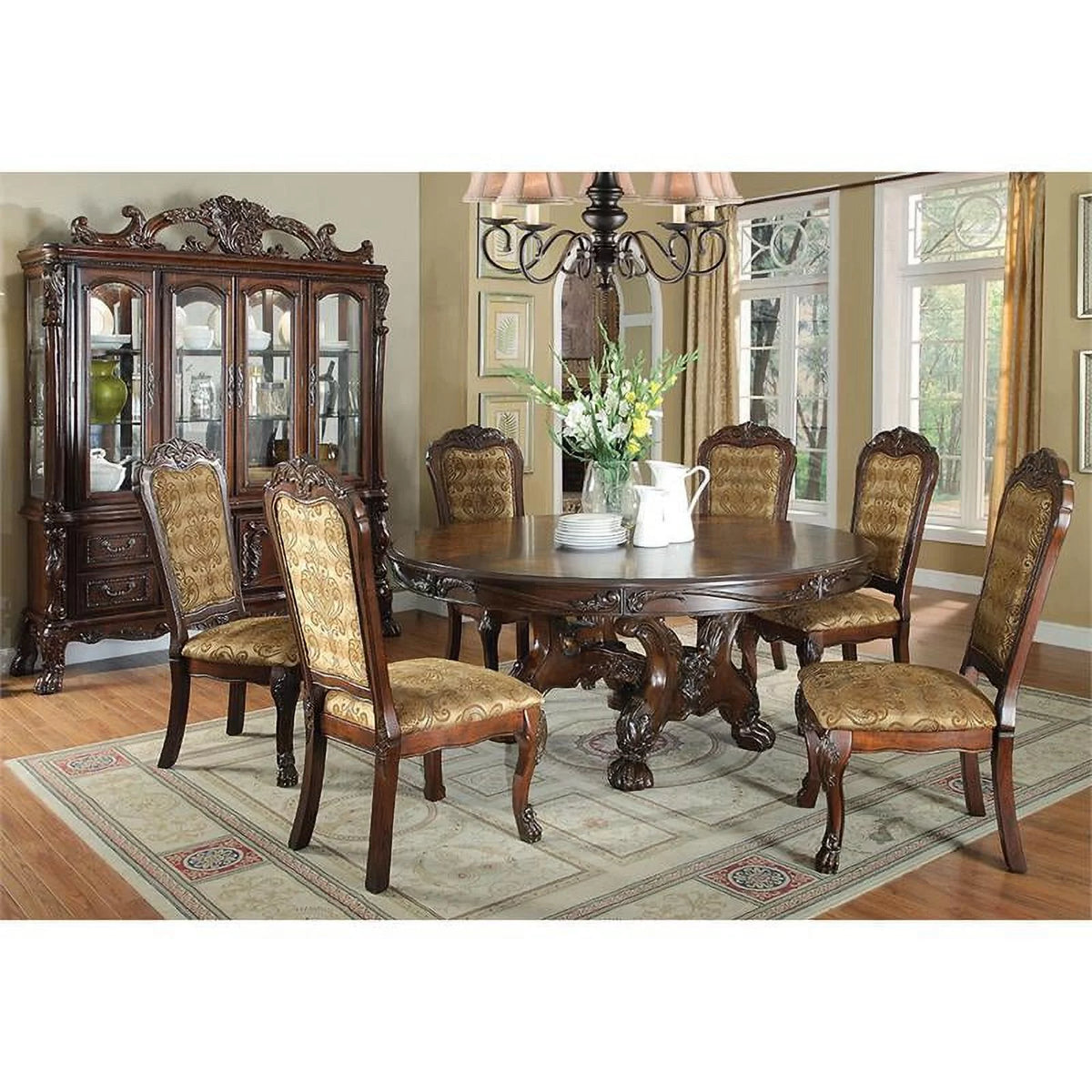 Solid Wood Padded Dining Chair Set of 2 H39930
