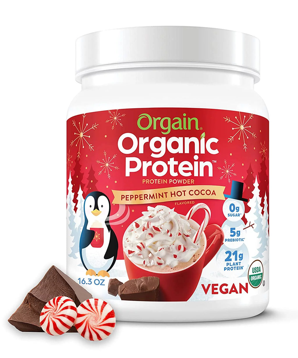 Peppermint Hot Cocoa Organic Plant Based Protein Powder, 1.02 Lb Z4450