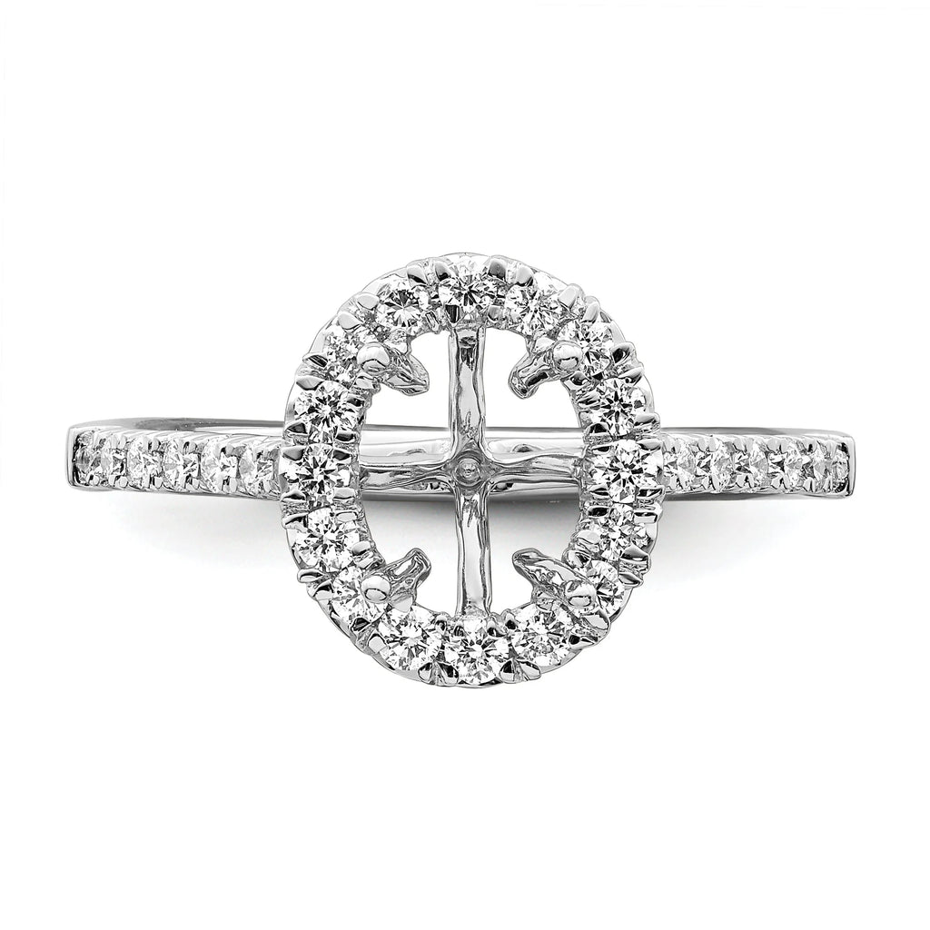 14K White Gold Oval Halo Engagement Ring Z713940