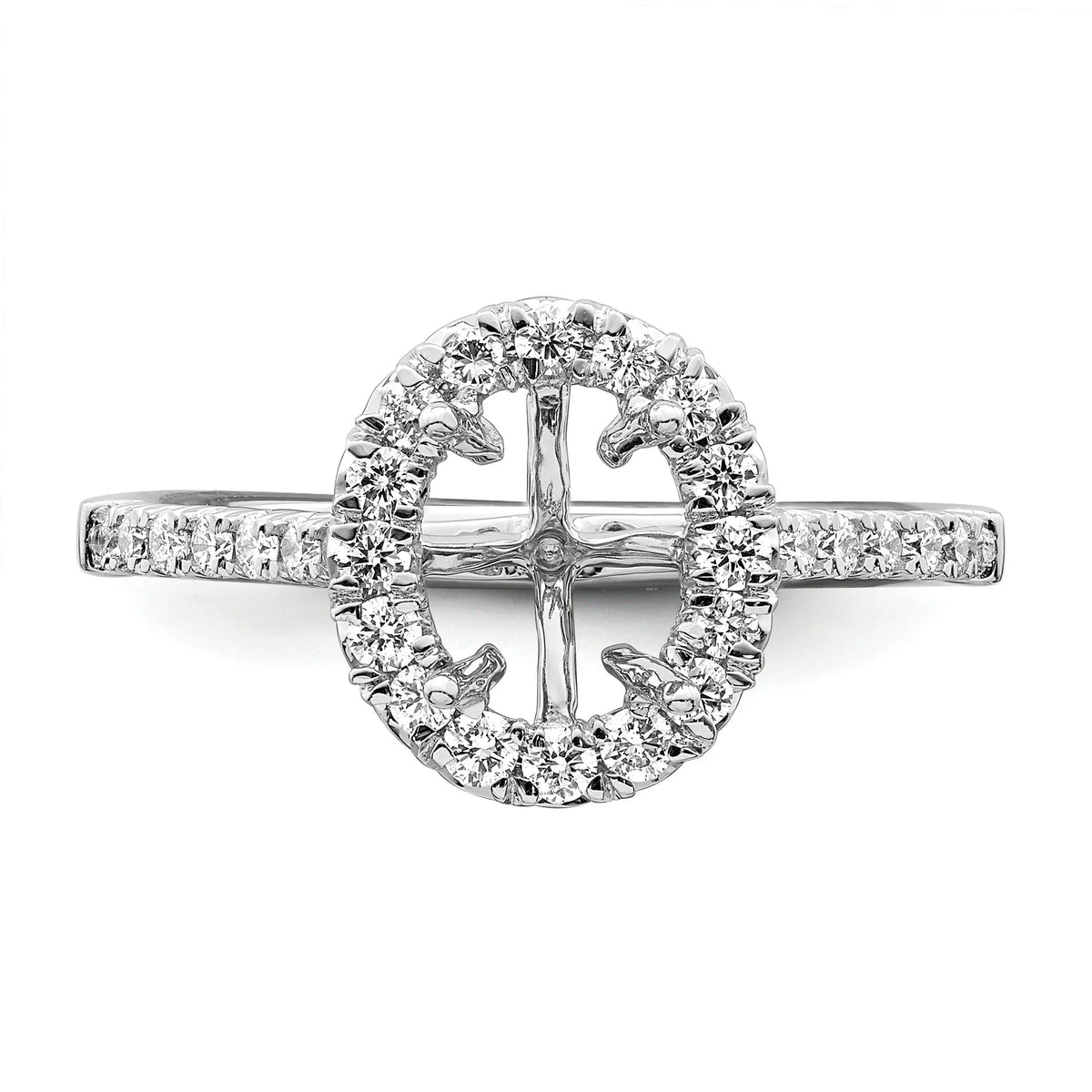 14K White Gold Oval Halo Engagement Ring Z713940