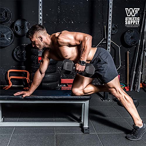 Rubber Encased Hex Dumbbells with Rubber Grip Contoured Handle Y86331