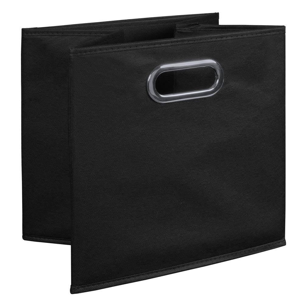 White Wood Grain/Black Storage Set with Foldable Storage Bins Z3351