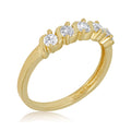 10K Yellow Gold Five Stone Simulated Diamond CZ Ring S9327