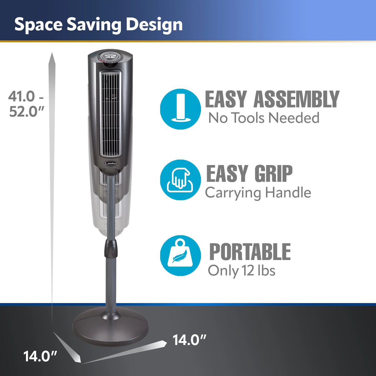 Adjustable Oscillating Pedestal Tower Fan with Timer and Remote R343