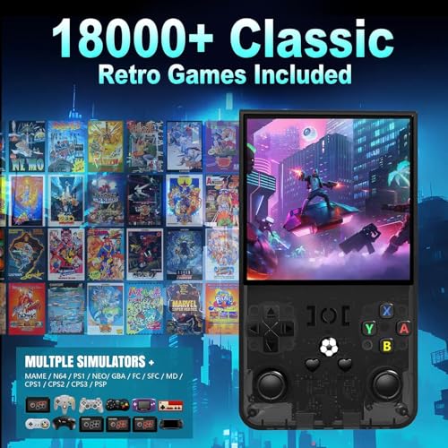 Handheld Game Console 4.0 Inch IPS 64GB TF Card 4000mAh Battery New Black A651375